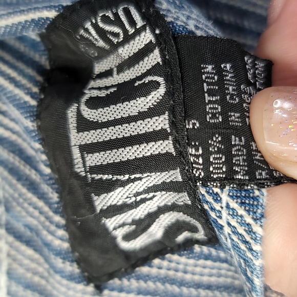 Vintage Switch Striped Denim Maxi Dress, women's size 5 - Picture 4 of 6